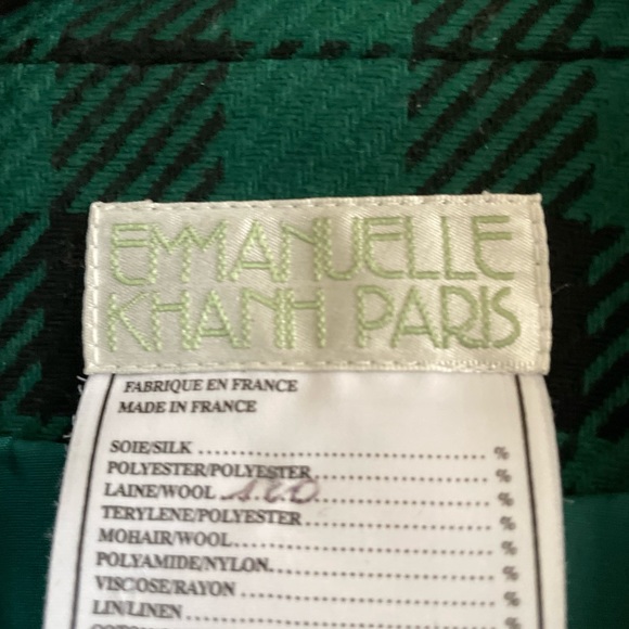 Emmanuelle Khanh green checkered wool blazer made in France - Picture 4 of 16